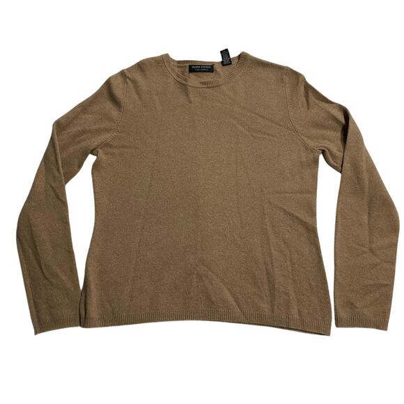 Valerie Stevens 2-Ply 100% Cashmere Crew Neck Sweater Women's Size Medium Brown - Picture 1 of 8